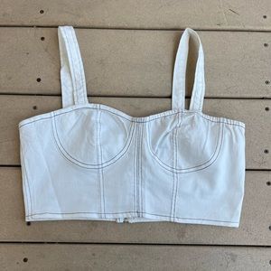 Solid Stitching Coset Top : White : Size L